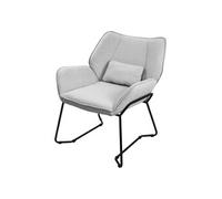 ML-Design Fauteuil de Relaxation Gris Clair, Rembourré en Eponge Polyester Lin, Structure