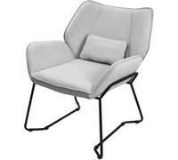 ML-Design Fauteuil de Relaxation Gris Clair, Rembourré en Éponge Polyester Lin, Structure Hellgrau