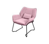 ML-Design Fauteuil de Relaxation Rose, Rembourré en Eponge Polyester Lin, Structure Noir