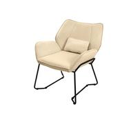 ML-Design Fauteuil de Relaxation Sable, Rembourré en Eponge Polyester Lin, Structure Noir
