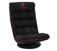 ML-Design Fauteuil de Sol Gaming Noir-Rouge, Pivotant 360°, Modèle de Jeu Pliable avec Appui-Tête, Dossier Réglable et Rembourré, Siège Multi-Positions Relaxant, Confort pour Lounge Salon ou Chambre