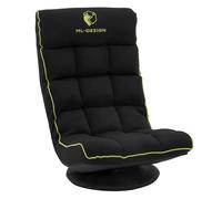 ML-Design Fauteuil de Sol Gaming Noir-Vert, Pivotant 360°, Modèle de Jeu Pliable avec Appui-Tête, Dossier Réglable et Rembourré, Siège Multi-Positions Relaxant, Confort pour Lounge Salon ou Chambre