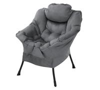ML-Design Fauteuil relax anthracite, Fauteuil de salon de télévision coussin avec accoudoirs poche latérale, structure en acier