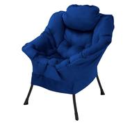 ML-Design Fauteuil relax bleu foncé, Fauteuil de salon avec accoudoirs poche latérale, Fauteuil télévision coussin, Fauteuil lounge