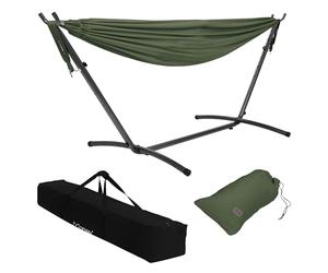 ML-Design Hamac Double avec Support Réglable, en Acier, Kaki, Place pour 2 Personnes, Intérieur/Extérieur, Chaise Hamac XXL, avec Sac Pratique/Sac de Transport Portable, pour Jardin, Camping, Balcon