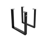 ML-Design Jeu 2x Pieds de Table en Forme de U 70x74 cm, Noir, Profil 8x4 cm, Métal, Design