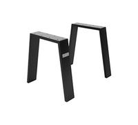 ML-Design Jeu 2x Pieds de Table Loft 44x42 cm, Noir, Profil 8x2 cm, Acier, Design