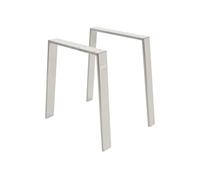 ML-Design Jeu 2x Pieds de Table Loft 75x72 cm, Argent, Profil 8x2 cm, Acier Inoxydable,