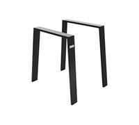 Pieds de table (set de 2) 75x72 cm noir en acier ML-Design