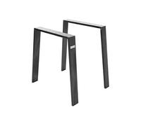 ML-Design Jeu 2x Pieds de Table Loft 75x72 cm, Profil 8x2 cm, Acier Inoxydable, Design