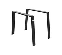 ML-Design Jeu 2x Pieds de Table Loft 90x72 cm, Noir, Profil 8x2 cm, Acier Inoxydable,