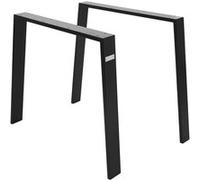 ML-Design Jeu 2x Pieds de Table Loft 90x72 cm, Noir, Profil 8x2 cm, Acier Inoxydable,