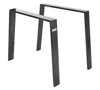 ML-Design Jeu 2X Pieds de Table Loft 90x72 cm, Profil 8x2 cm, Acier Inoxydable, Design Industriel-Vintage, Forme en U, Piètement de Table Scandic, Profilé Carré, Patins de Table Basse et de Banquette