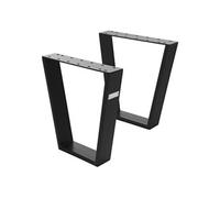 Pieds de table, lot de 2, design trapèze 40x43 cm noir en acier ML-Design