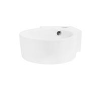 ML-Design Lavabo d'Angle en Céramique Blanc, 450 x 360 x 130 mm, Rond, Montage Mural / à
