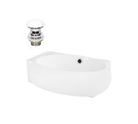 ML-Design Lavabo en Céramique, Blanc, 43x28x15 cm, Ovale, Bonde Garniture d'Écoulement Inclus Blanc Mat, Trou pour Robinetterie à Gauche, Vasque Montage Mural/à Poser, Lave-Mains Salle de Bain