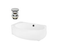 ML-Design Lavabo en Céramique Blanc, 43x28x15 cm, Ovale, Bonde Garniture d'Ecoulement