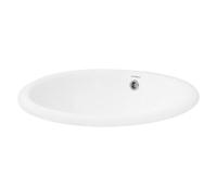 ML-Design Lavabo en Céramique Blanc, 49x19,5x40,5 cm, Design Ovale, Vasque à Poser Moderne et Élégant, Lavabo de Comptoir, avec Trop-Plein et Trou d'Évacuation, Évier pour Salle de Bain et Toilette