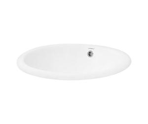 ML-Design Lavabo en Céramique Blanc, 49x19,5x40,5 cm, Design Ovale, Vasque à Poser Moderne et Élégant, Lavabo de Comptoir, avec Trop-Plein et Trou d'Évacuation, Évier pour Salle de Bain et Toilette