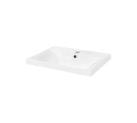 ML-Design Lavabo en Céramique Blanc, 51x15,5x41,5 cm, Design Rectangulaire, Vasque à Poser Moderne Élégant, Évier de Comptoir avec Trou d'Évacuation Robinet et Trop-plein, pour la de Salle de Bain