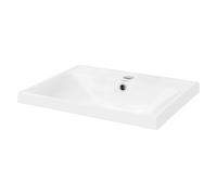 ML-Design Lavabo en Céramique Blanc, 51x15,5x41,5 cm, Design Rectangulaire, Vasque à Poser Moderne Élégant, Évier de Comptoir avec Trou d'Évacuation Robinet et Trop-plein, pour la de Salle de Bain