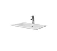 ML-Design Lavabo en Céramique Blanc, 52,5x21x45 cm, Design Rectangulaire, Vasque à Poser Moderne Élégant, Lavabo de Comptoir avec Trou d'Évacuation, Trou pour Robinet et Trop-plein, pour Salle de Bain