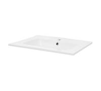 ML-Design Lavabo en Céramique Blanc, 61x16,5x46 cm, Rectangulaire, Vasque à Poser Moderne, Blanc