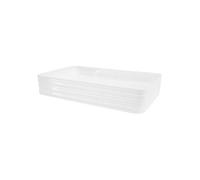 ML-Design Lavabo en Céramique Blanc, 68 x 38 x 12 cm, Rectangulaire, Vasque à Poser sur