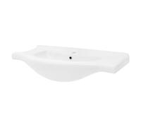 ML-Design Lavabo en Céramique Blanc, 86x21,5x51,5 cm, Evier à Main, Vasque à Poser Moderne, Lavabo de Comptoir Élégant, Lavabo à Encastrer avec Trou pour Robinet et Trop-plein pour Salle de Bain
