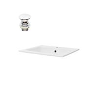 ML-Design Lavabo en Céramique Blanc Brillant 52,5x21x45 cm avec Garniture de Vidage 1 1/4"
