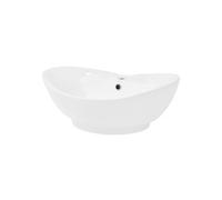 ML-Design Lavabo en Céramique Blanc Brillant, 590 x 205 x 395 mm, avec Trou d'Evacuation,