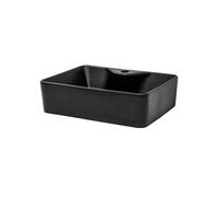 Lavabo en céramique noir mat vasque à poser pour salle de bain 490x365x140 mm