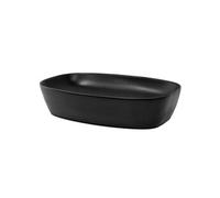 ML-Design Lavabo en Céramique Noir, 605x385x140 mm, avec Garniture de Vidage 1 1/4" Noir G