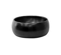 ML-Design Lavabo en Céramique Noir Mat, Ø 400x155 mm, avec Garniture de Vidage 1 1/4" Universelle, Design Ronde, Vasque á Poser Moderne, Évier Lave-Mains pour Salle de Bain, Toilettes et WC Invités