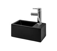 ML-Design Lavabo en Céramique Noir Mat, 35,5x20,5x12,5 cm, Vasque à Poser Rectangulaire,