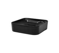 ML-Design Lavabo en Céramique Noir Mat 43x43x12 cm, Coins Arrondis, Vasque à Poser Moderne, Lavabo de Comptoir Élégant, Lavabo avec Trou d'Évacuation, Lave-mains pour Salle de Bain/WC Invités