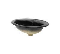 Lavabo en céramique noir mat vasque encastre pour salle de bain 570x485x195 mm