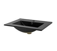ML-Design Lavabo en Céramique Noir Mat 61,5x17,5x47 cm, Rectangle, Vasque à Encastrer Moderne, Lavabo de Comptoir Élégant, Lavabo