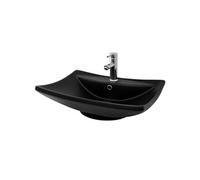 ML-Design Lavabo en Céramique Noir Mat, 610 x 455 x 185 mm, Vasque à Poser Moderne avec