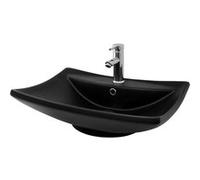ML-Design Lavabo en Céramique Noir Mat, 610 x 455 x 185 mm, Vasque à Poser Moderne avec