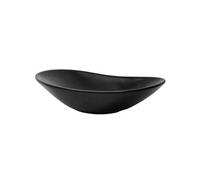 ML-Design Lavabo en Céramique Noir Mat, 63x36x15,5 cm, Design Ovale, Vasque à Poser Moderne, Lavabo de Comptoir Élégant, Lavabo avec Trou d'Évacuation, Lave-mains pour Salle de Bain et WC Invités