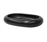 ML-Design Lavabo en Céramique Noir Mat 65x45x11 cm, Ovale, Vasque à Poser Moderne, Lavabo de Comptoir Élégant, Lavabo avec Trou pour Robinet,Trop-Plein et Trou d'Écoulement, pour Salle de Bain/WC