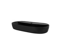 ML-Design Lavabo en Céramique Noir Mat 80 x 40 x 12 cm, Ovale, Vasque à Poser sur Table de