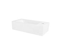 ML-Design Lavabo en Céramique, Rectangulaire, 51x25x13 cm, Blanc, Trou pour Robinet à Droite, Montage Mural ou Sur Plan, Vasque à Poser, Lave Mains Petit Évier Supendu pour Salle de Bain Toilette