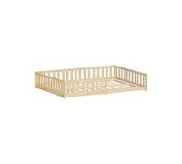 Lit au sol enfant ML-Design 140x200cm en pin massif naturel sommier à lattes et antichute montessori