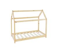 ML-Design Lit cabane enfant 80x160 cm – toit et sommier à lattes – bois naturel