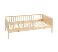 ML-Design Lit d'enfant Simple 80x160 cm, Naturel, en Bois de Pin, avec Sommier à Lattes et