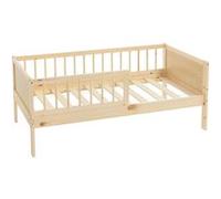 ML-Design Lit d'enfant 70x140 cm – Pin naturel, sommier à lattes, protection contre les chutes