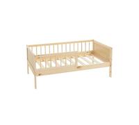 ML-Design Lit d'enfant 70x140 cm – Pin naturel, sommier à lattes, protection contre les chutes