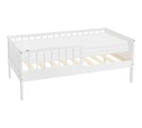 ML-Design Lit d'enfant 70x140 cm blanc en pin massif, sommier à lattes, matelas inclus